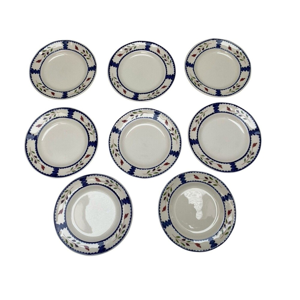 Set Of 8 Adams LANCASTER Ironstone Bread & Butter Plates Made in England EUC